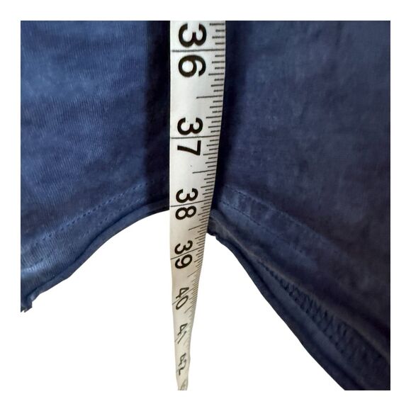 Reba Shift Dress Size Extra Large Blue Cotton Cap Short Sleeves Scoop Neck - Picture 8 of 8